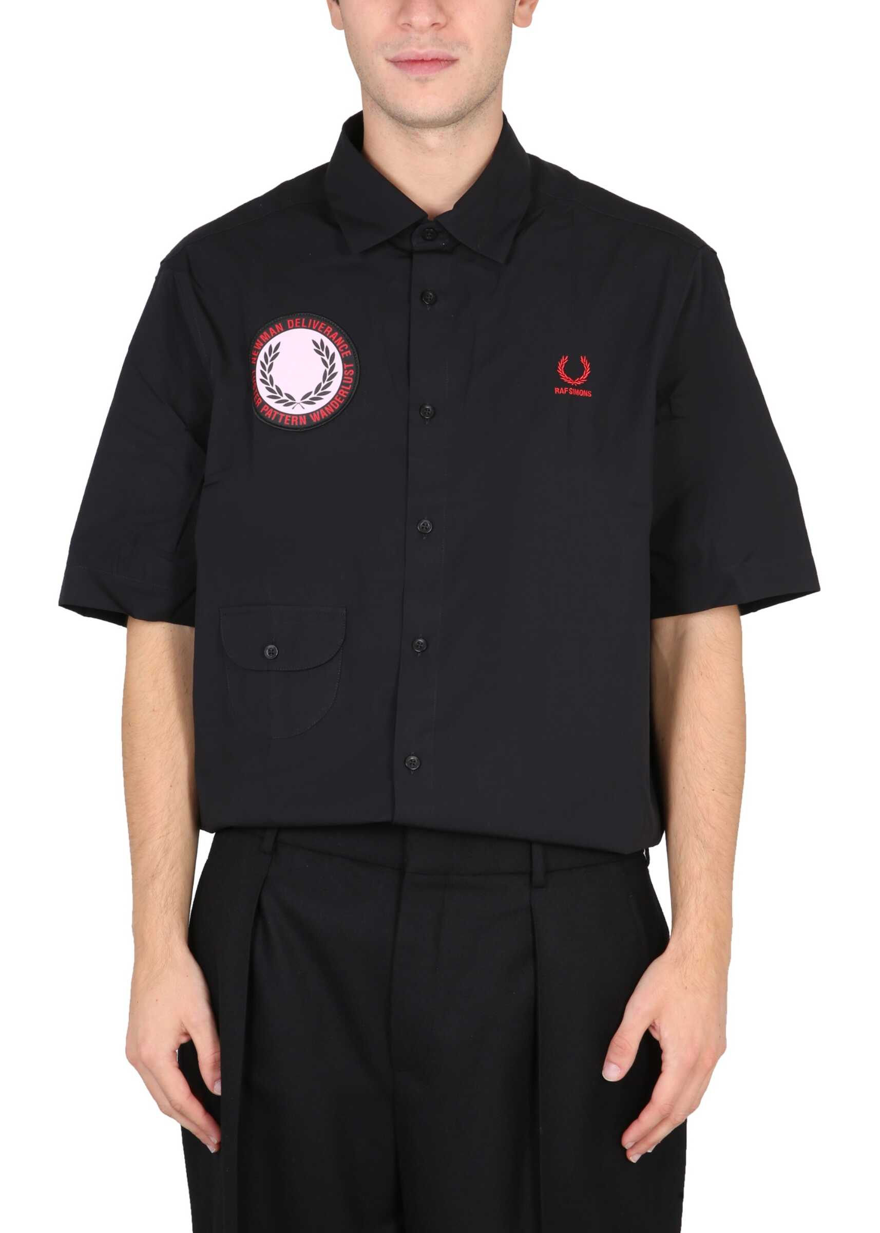 FRED PERRY X RAF SIMONS Shirt With Patch BLACK