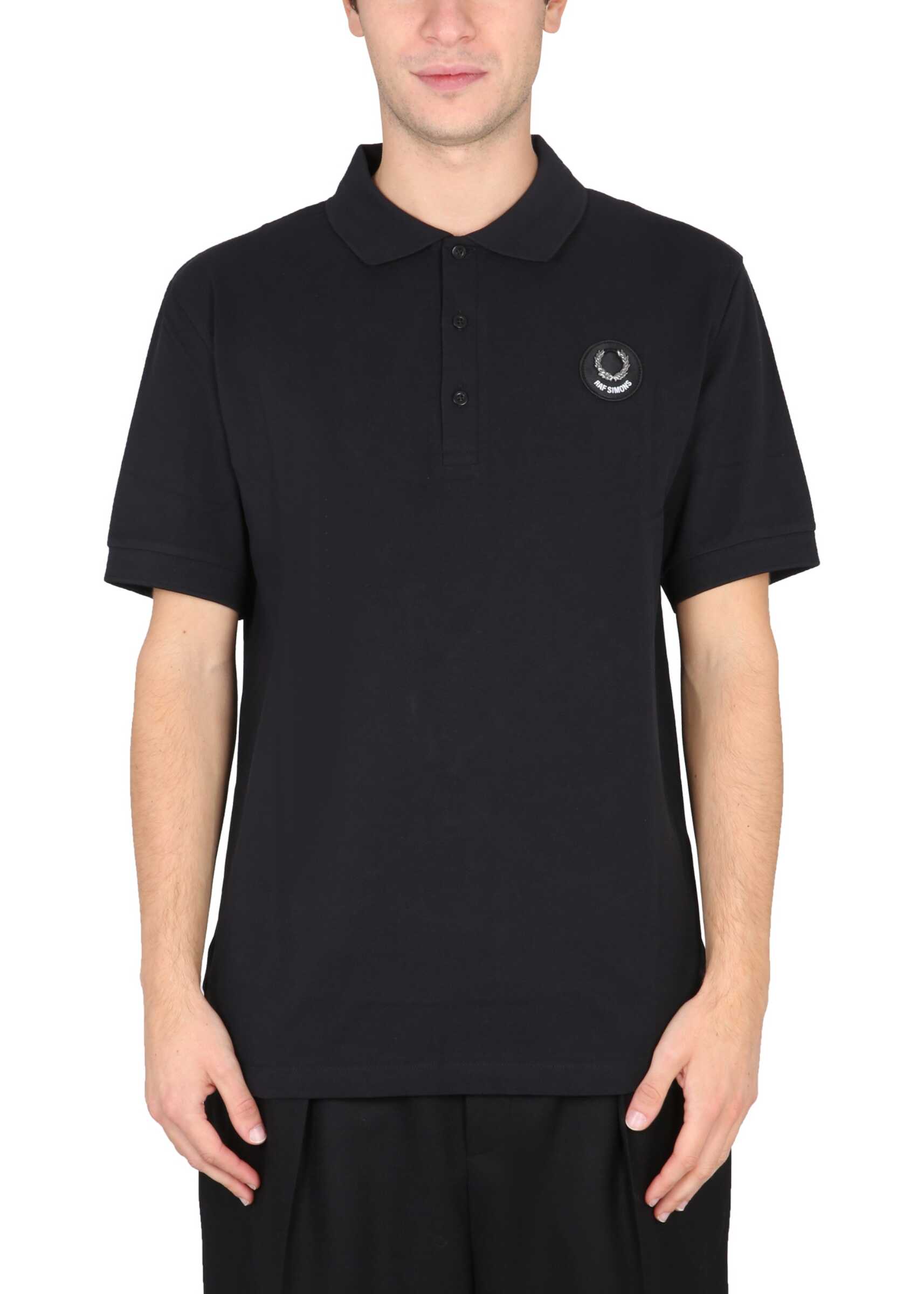 FRED PERRY X RAF SIMONS Polo With Logo BLACK