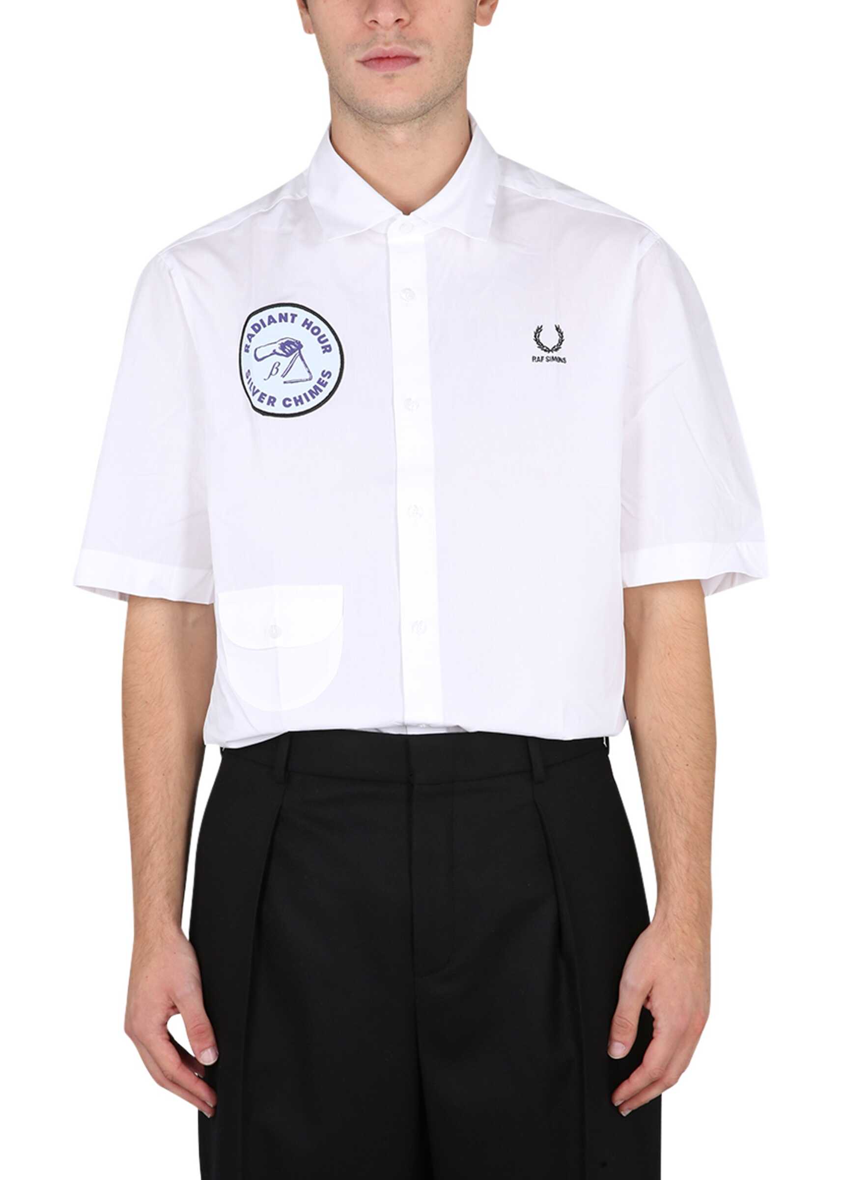 FRED PERRY X RAF SIMONS Shirt With Patch WHITE