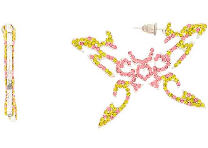 COLLINA STRADA Tattoo Butterfly Earrings PINK YELLOW