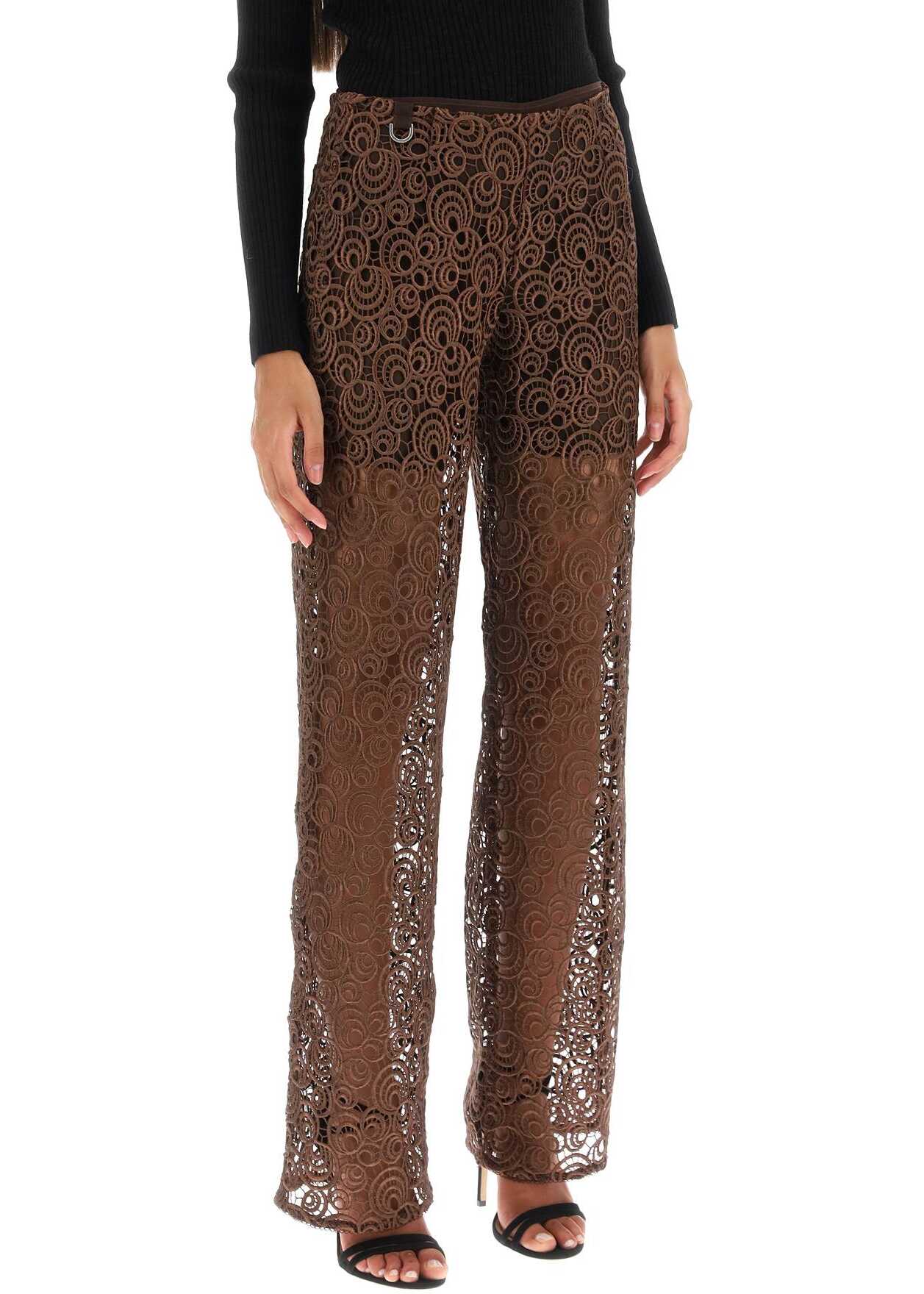 SAKS POTTS \'Trinity\' Pants In Guipure Lace PINECONE
