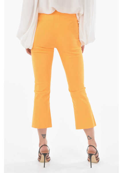 Pantaloni casual AVENUE MONTAIGNE Solid Color Leo Cropped Pants Orange Femei (BM 11063023) 2