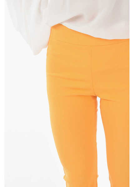 Pantaloni casual AVENUE MONTAIGNE Solid Color Leo Cropped Pants Orange Femei (BM 11063023) 3