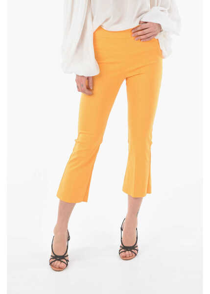 Pantaloni casual AVENUE MONTAIGNE Solid Color Leo Cropped Pants Orange Femei (BM 11063023) 1