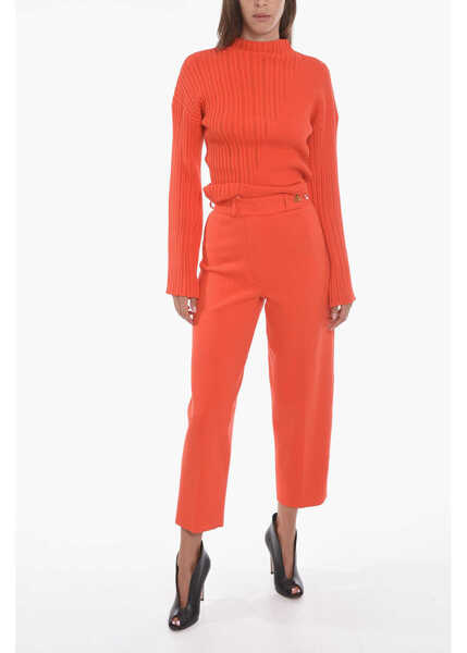 Pantaloni casual AERON Cropped Madeleine Trousers With High Waist Red Femei (BM 11063368) 4