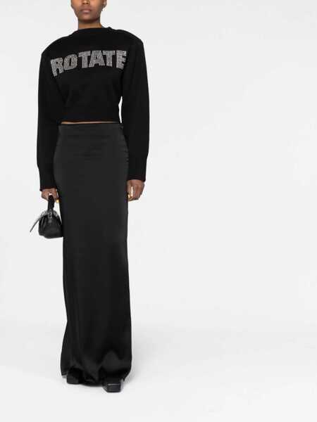 Pulovere casual ROTATE Birger Christensen Cropped Shirt With Logo BLACK Femei (BM 11063920) 2