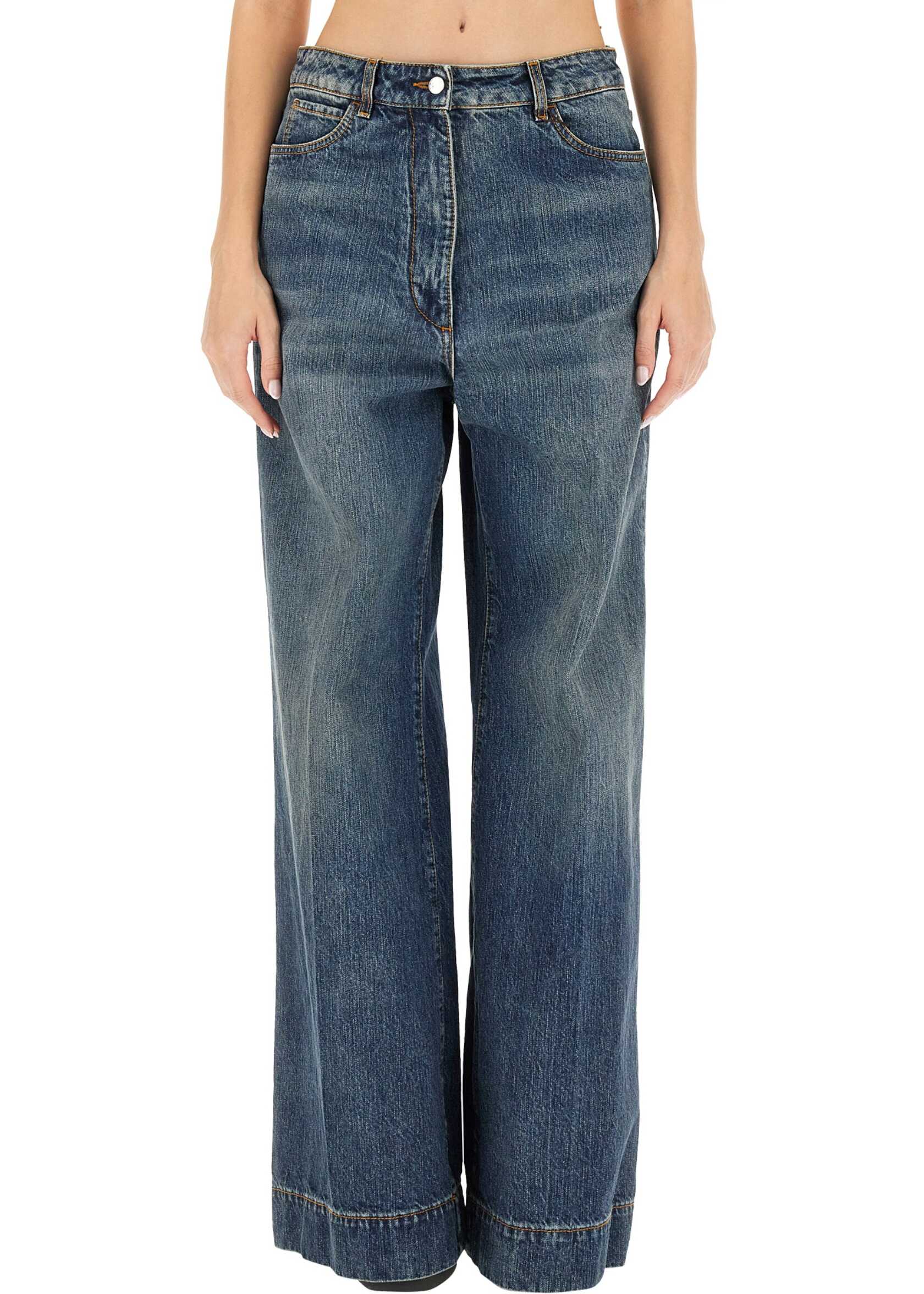 ETRO Jeans With Embroidered Pegasus BLUE