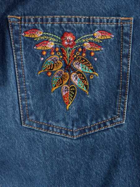 Blugi skinny ETRO Jeans With Logo Embroidery BLUE Femei (BM 11063956) 5