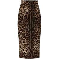 Fuste Dolce & Gabbana Leopard Printed Pencil Skirt Femei