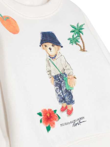 Hanorace Ralph Lauren Bear Crewneck Sweatshirt WHITE Fete (BM 11076808) 3