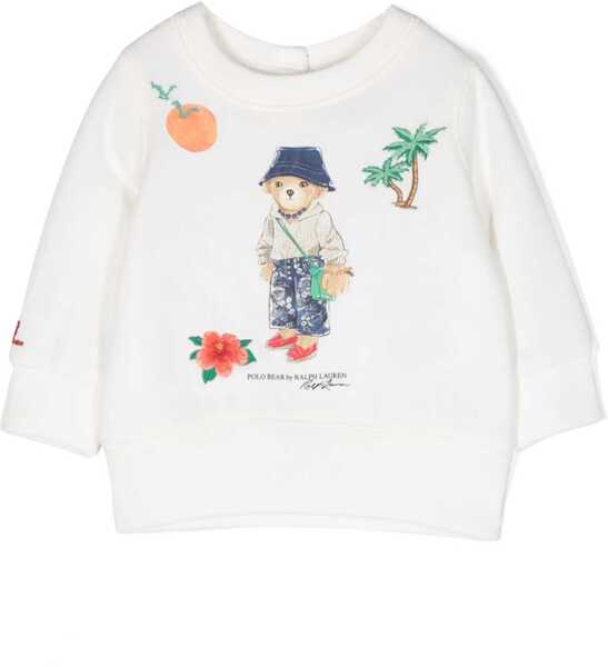 Hanorace Ralph Lauren Bear Crewneck Sweatshirt WHITE Fete (BM 11076808) 1