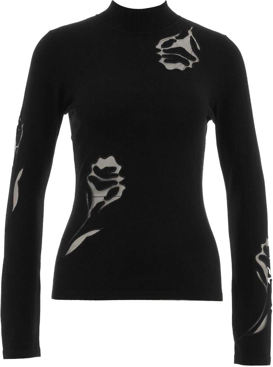Blugirl Knit sweater with embroidery Black
