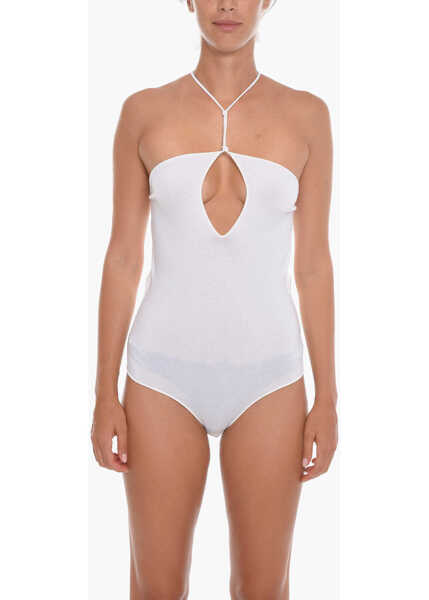 Body-uri Bottega Veneta Cashmere Blend Gauge Bare-Back Bodysuit White Femei (BM 11077306) 1