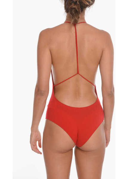 Body-uri Bottega Veneta Cashmere Blend Cosy Bare-Back Bodysuit Red Femei (BM 11094367) 2