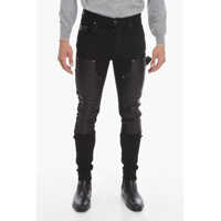 Blugi slim fit Stretchy Workman Skinny Denims With Leather Detailing 16Cm Barbati