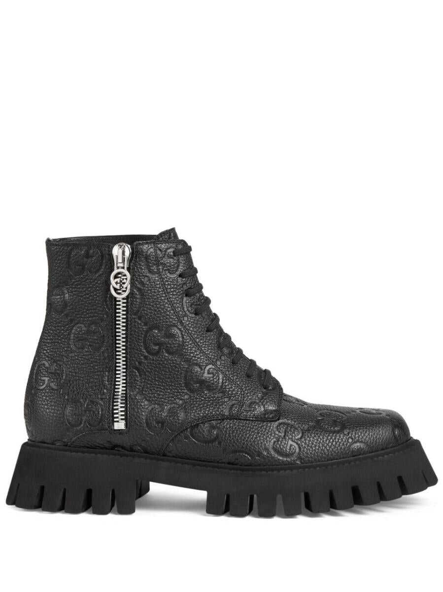 Gucci GUCCI GG Supreme leather boots BLACK