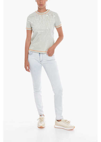 Tricouri Diesel All-Over Monogram T-Reg-Mon Crew-Neck T-Shirt Gray Femei (BM 11104090) 4