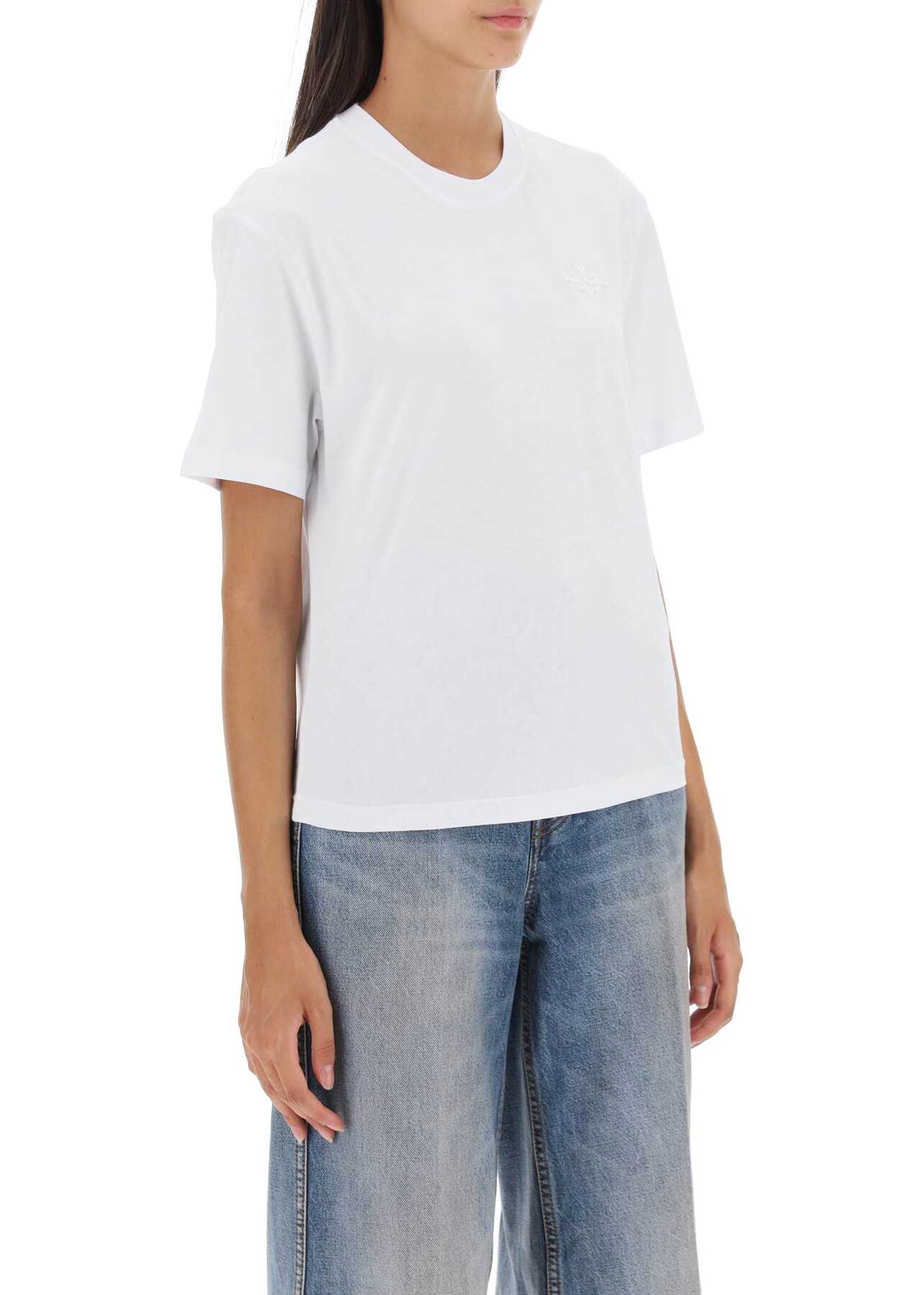 MVP WARDROBE \'Monforte\' T-Shirt With Tonal Logo Embroidery BIANCO