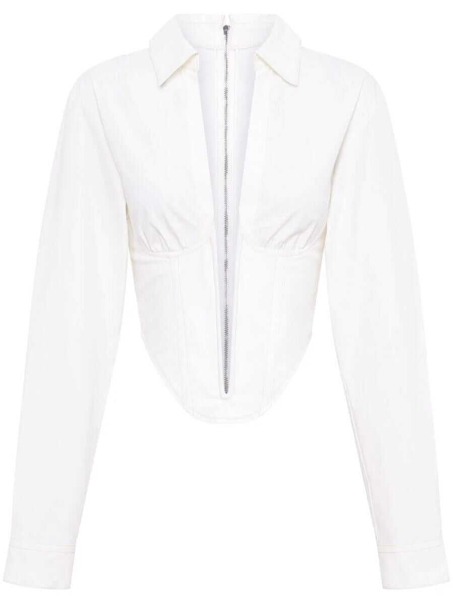 DION LEE DION LEE CORSET-STYLE SHIRT WITH LONG SLEEVES White