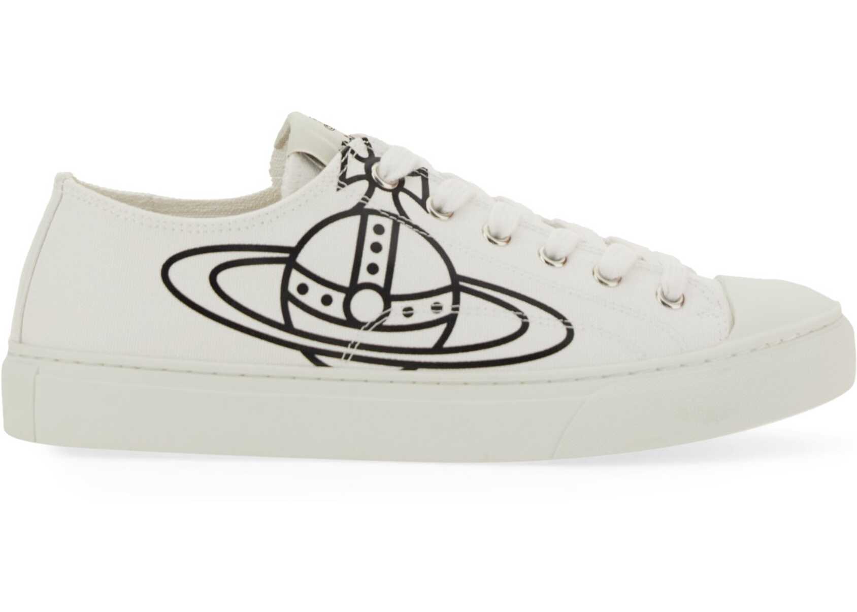 Poze Vivienne Westwood Low Sneaker With Orb Logo WHITE