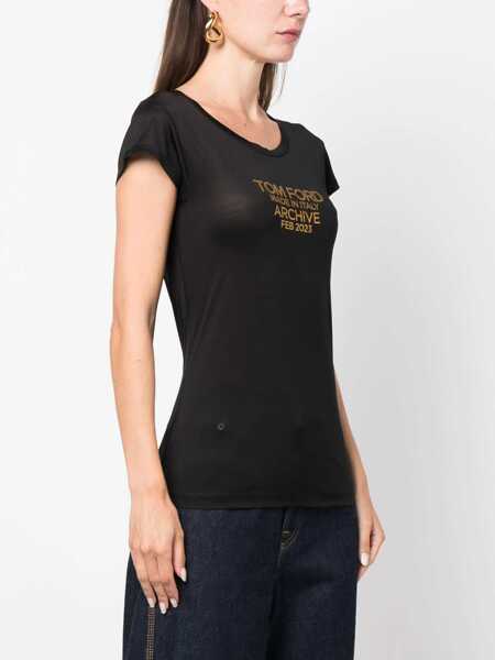 Tricouri Tom Ford T-Shirt With Logo BLACK Femei (BM 11119178) 3