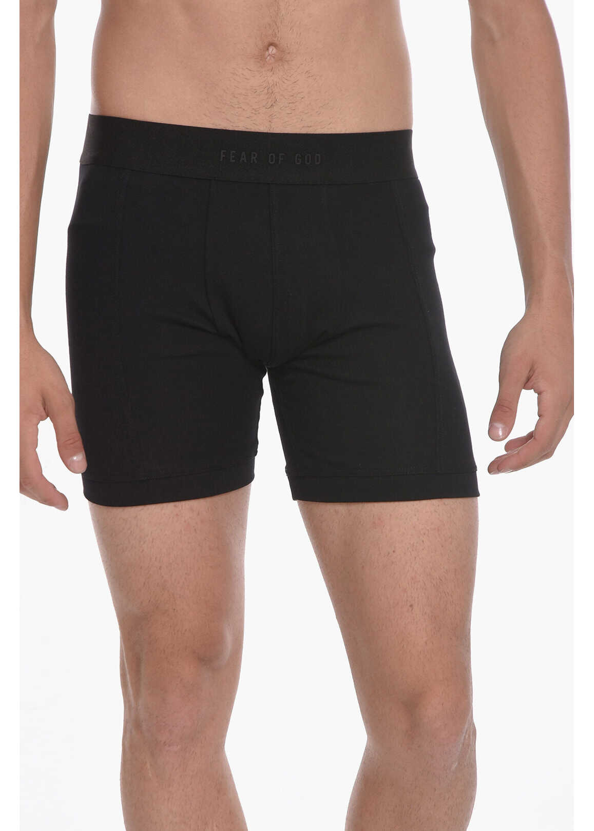 FEAR OF GOD Cotton Stretch Solid Color 2 Pairs Of Boxers Set Black