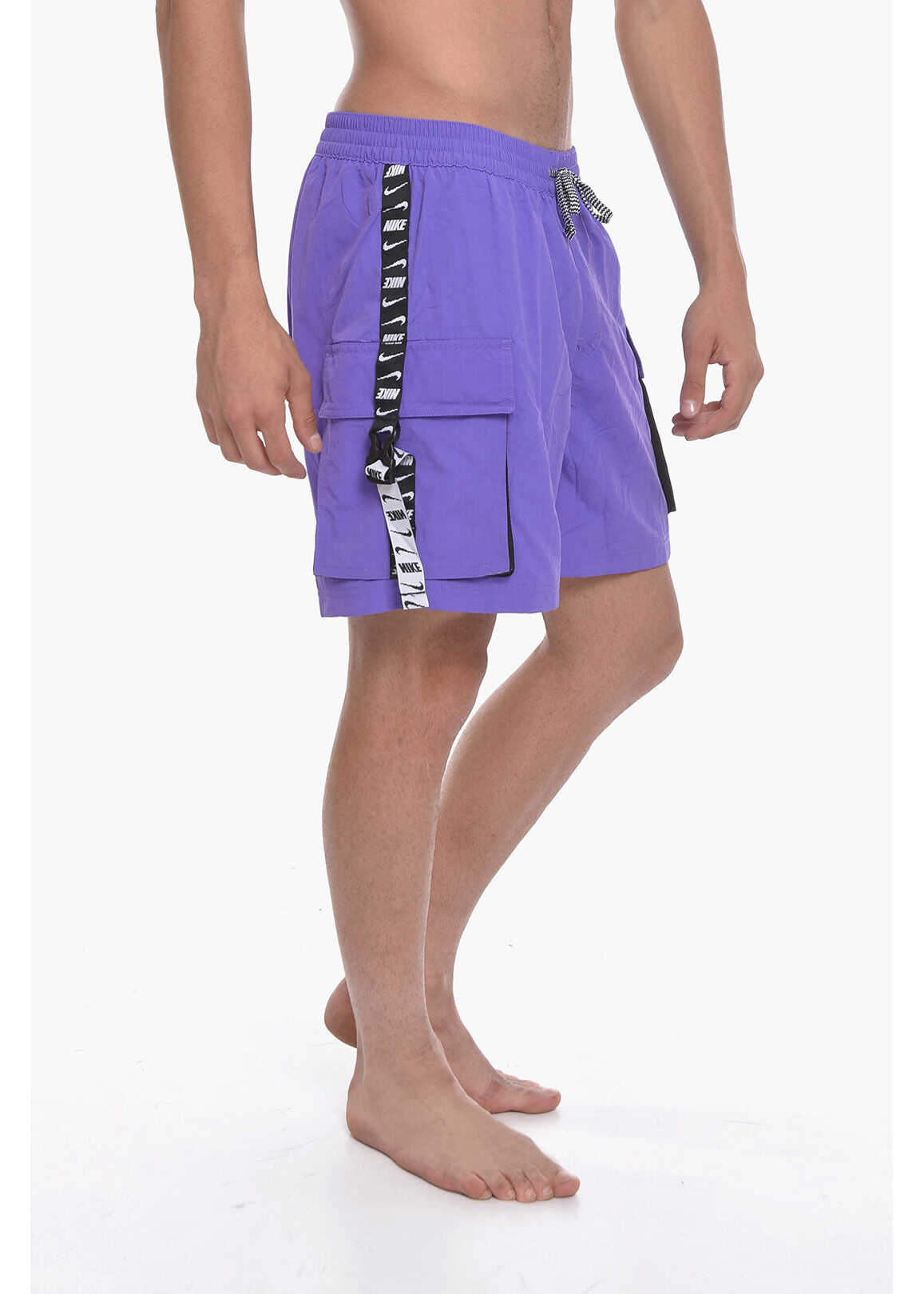 Nike Swim Solid Color Swim Shorts With Logoed Side Band Violet
