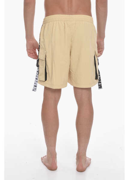 Sorturi de baie Nike Swim Solid Color Swim Shorts With Logoed Side Band Beige Barbati (BM 11120081) 2