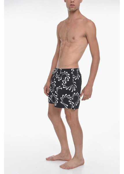 Sorturi de baie Nike Swim All-Over Logo Swoosh Line Swim Shorts Black Barbati (BM 11120084) 4