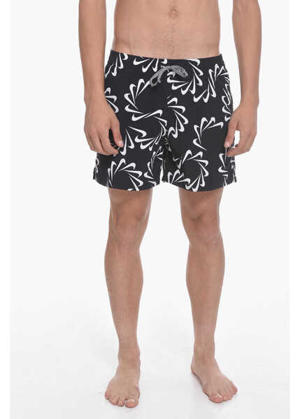 Sorturi de baie Nike Swim All-Over Logo Swoosh Line Swim Shorts Black Barbati (BM 11120084) 1