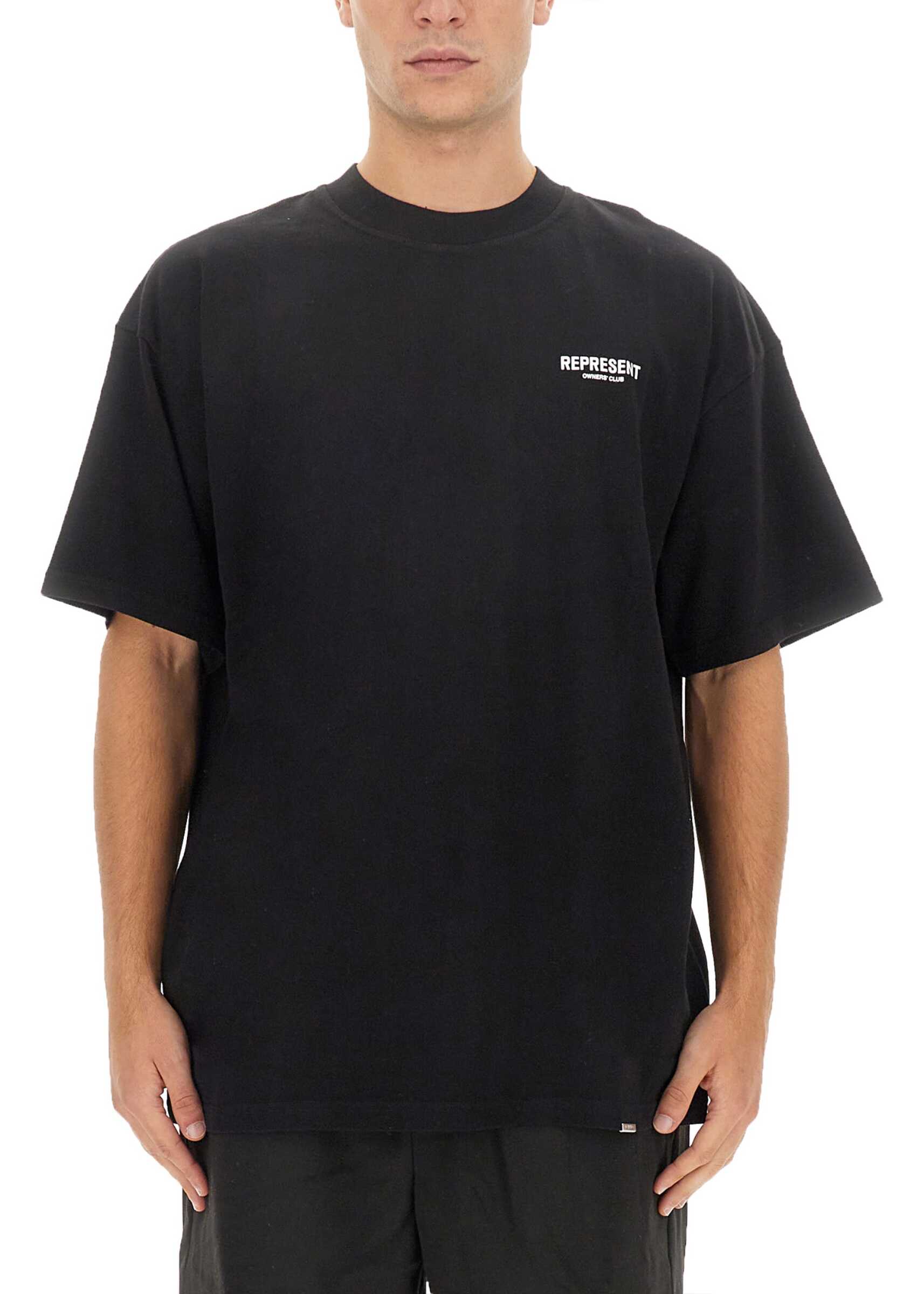 REPRESENT Logo Print T-Shirt BLACK