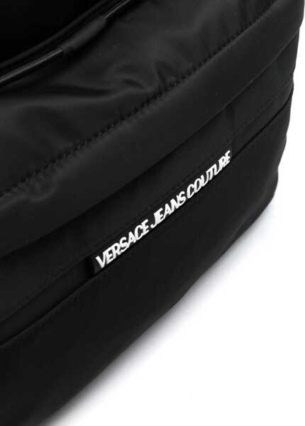 Rucsacuri Versace Jeans Couture Solid Color Nylon Backpack With Logoed Detail Black Barbati (BM 11134241) 4