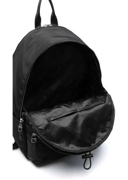 Rucsacuri Versace Jeans Couture Solid Color Nylon Backpack With Logoed Detail Black Barbati (BM 11134241) 5
