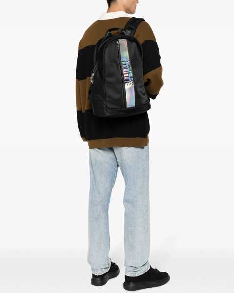 Rucsacuri Versace Jeans Couture Nylon Backpack With Contrasting Logoed Detail Black Barbati (BM 11134367) 2