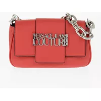 Genti tip postas Jeans Couture Textured Faux Leather Crossbody Bag With Silve Femei