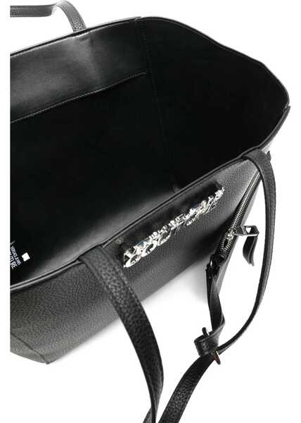 Genti de umar Versace Jeans Couture Textured Faux Leather Tote Bag With Silver-Ton Black Femei (BM 11134922) 5