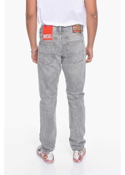 Blugi slim fit Diesel Straight-Leg D-Sark Denims With Logo Patch Gray Barbati (BM 11134931) 2