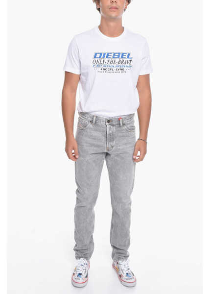 Blugi slim fit Diesel Straight-Leg D-Sark Denims With Logo Patch Gray Barbati (BM 11134931) 4