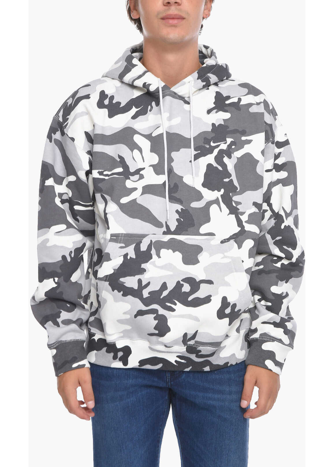Nike Camouflage Hoodie With Patch Pocket Gray