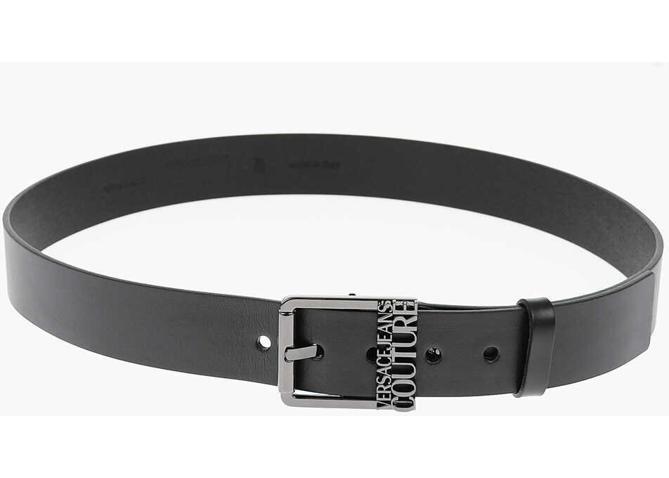 Curele Versace Jeans Couture Leather Belt With Logoed Buckle 40Mm Black Barbati (BM 11135579) 2