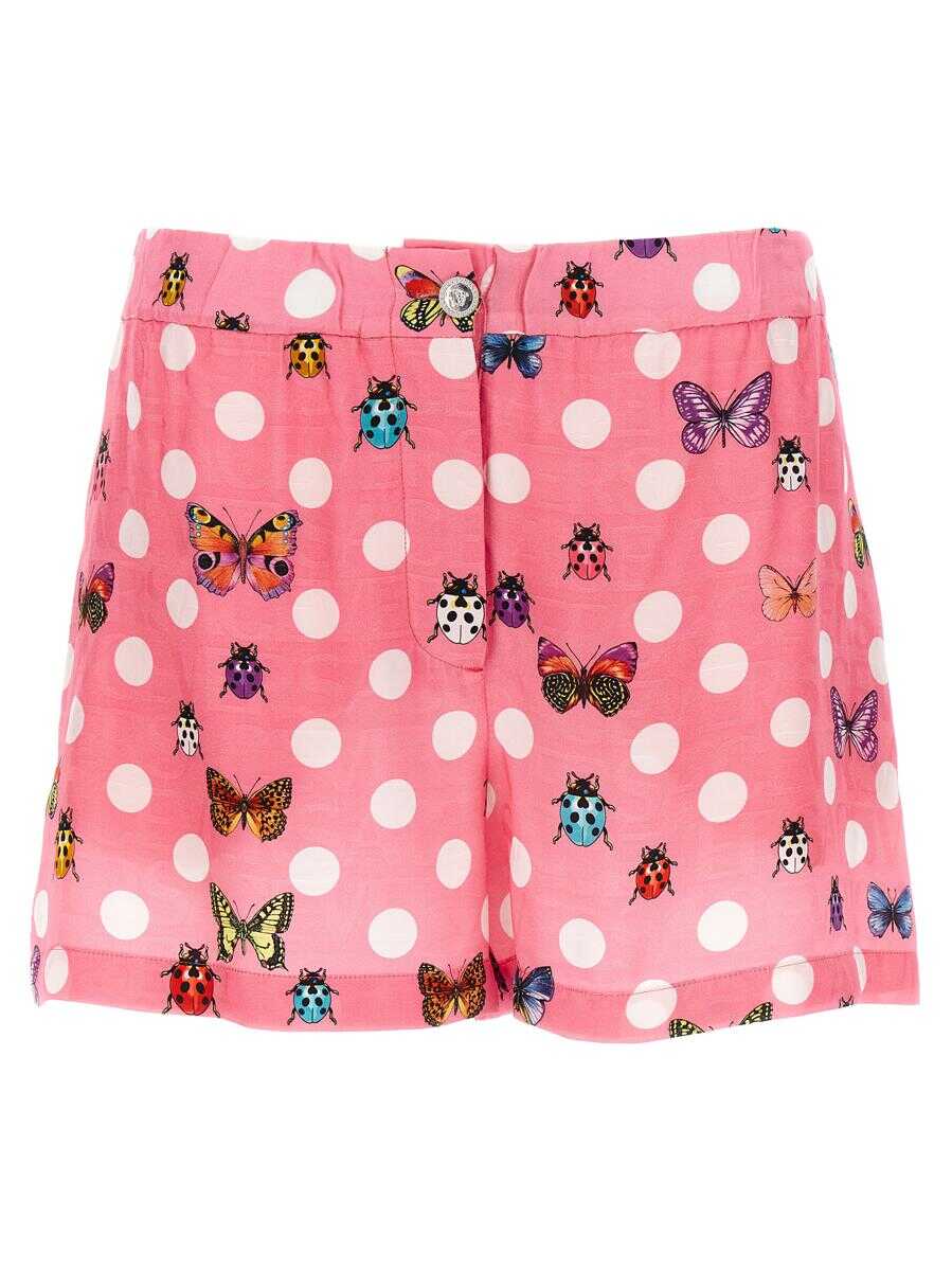 Versace VERSACE \'Heritage Butterflies & Ladybugs Polka Dot\' capsule Shorts PINK