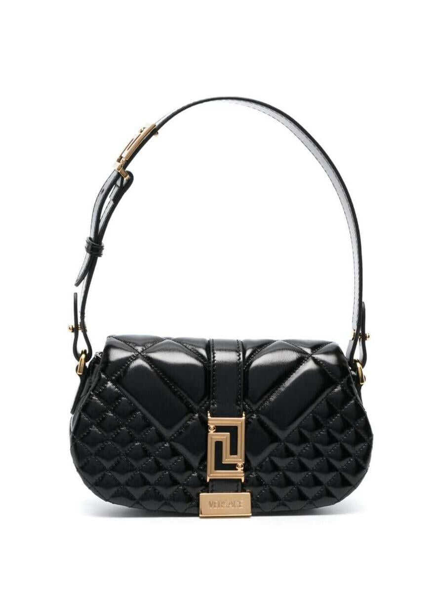 Versace \'Greca Goddess\' Mini Bag in Black Quilted Leather Woman BLACK