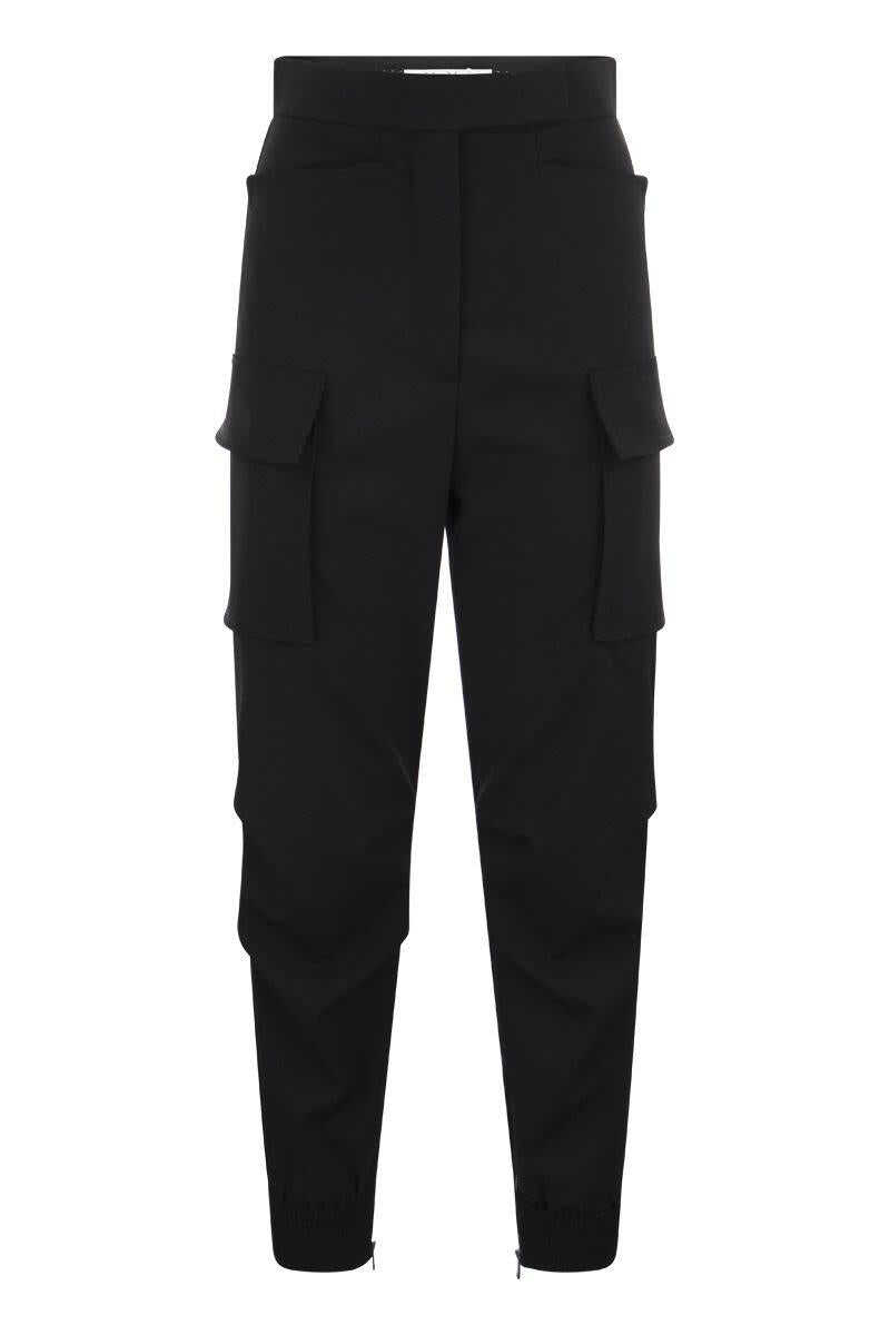 Max Mara MAX MARA TSKIRT - Wool gabardine cargo trousers BLACK