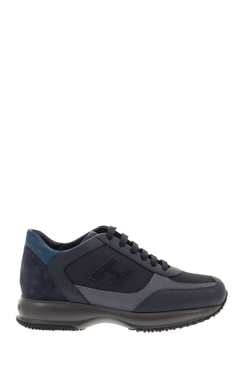 Hogan HOGAN INTERACTIVE - Smooth leather and suede Sneakers BLUE
