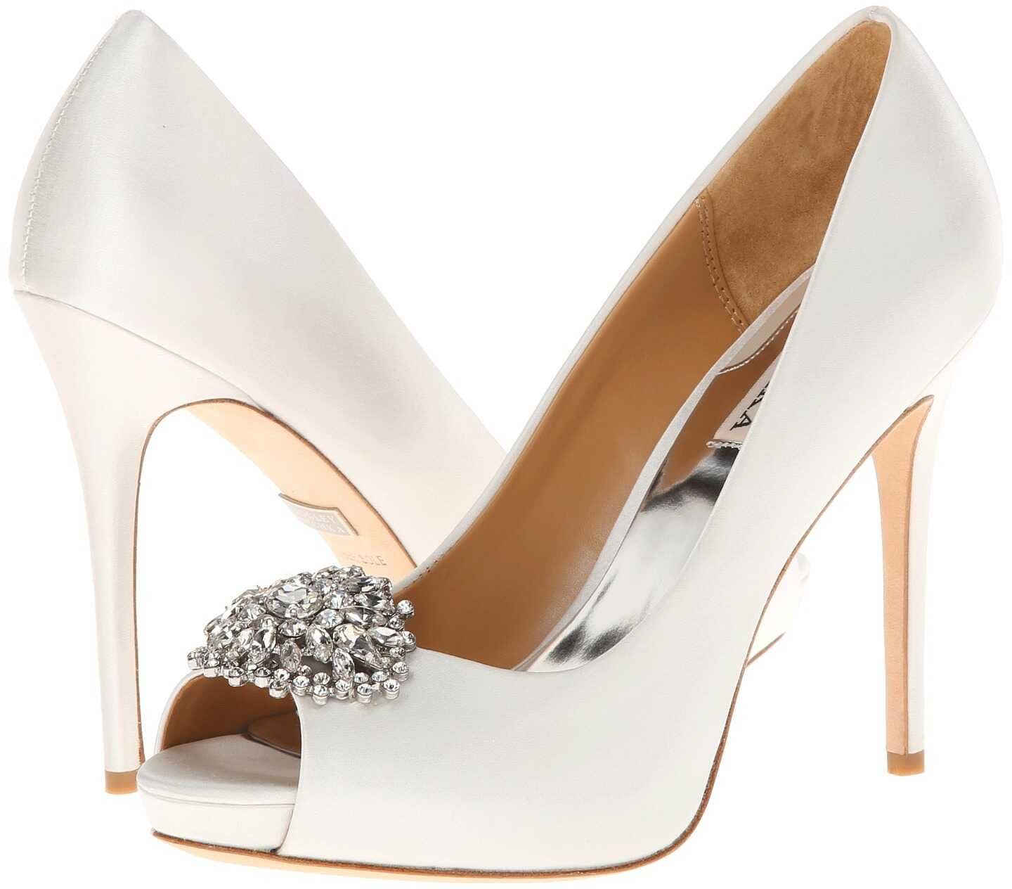Pantof Badgley Mischka Jeannie White Satin