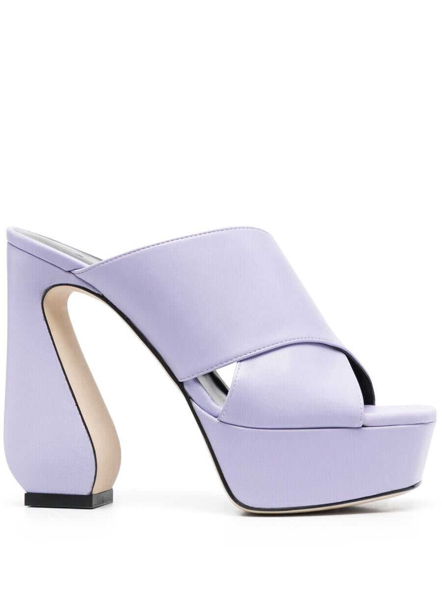 Poze SI ROSSI SI ROSSI Leather heel mules Lilac