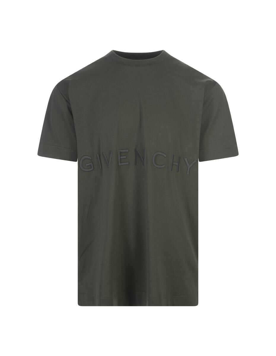 Givenchy GIVENCHY GIVENCHY 4G Oversized T-Shirt In Grey Cotton Green