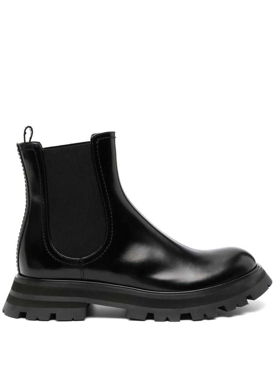 Poze Alexander McQueen ALEXANDER MCQUEEN Chelsea shiny leather ankle boots Black