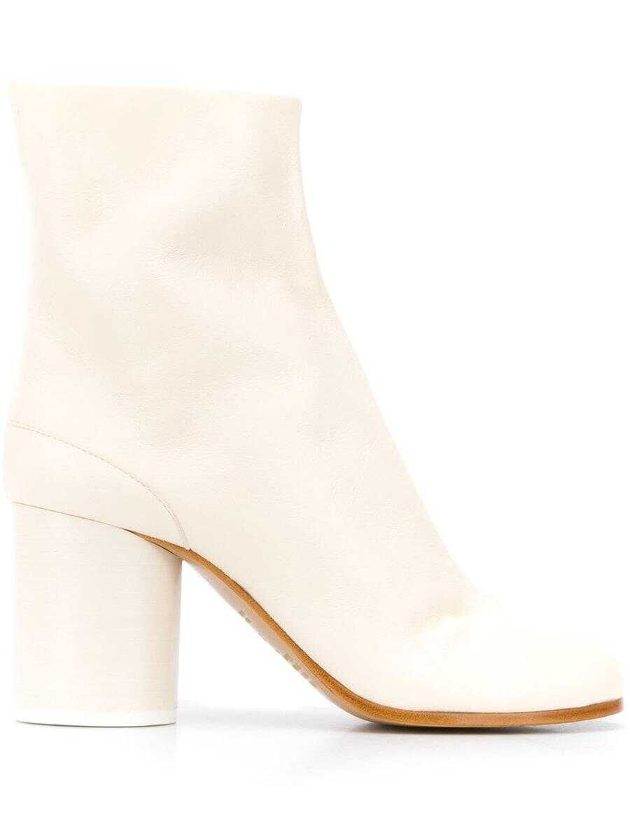 Poze Maison Margiela MAISON MARGIELA Tabi leather heel ankle boots White