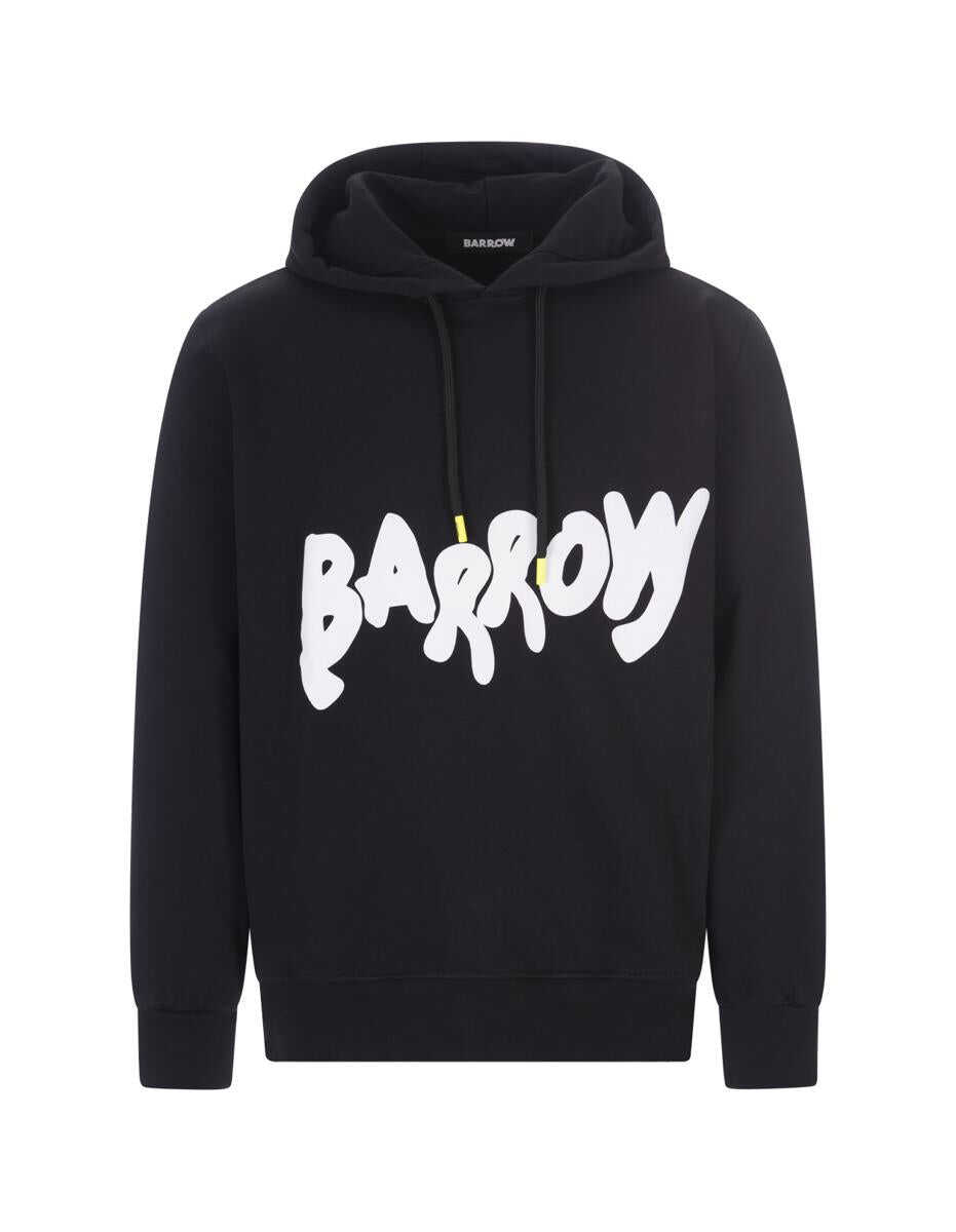BARROW BARROW Hoodie With Contrast Lettering Logo Black